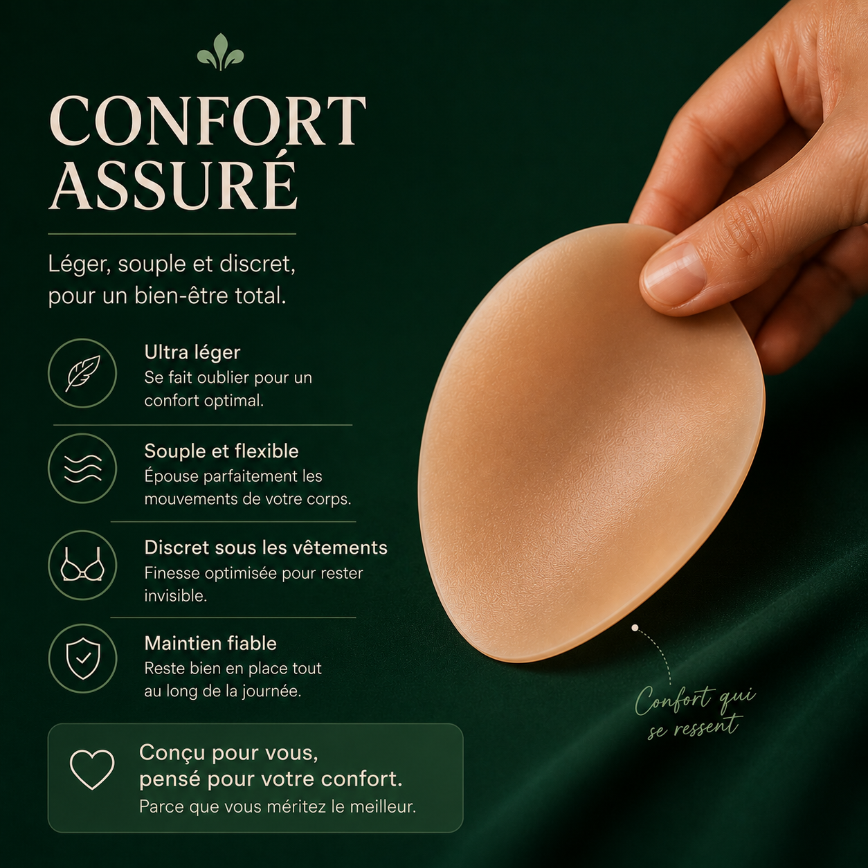 Hanie Pad™ | Cache-tétons réutilisables ultra-fins